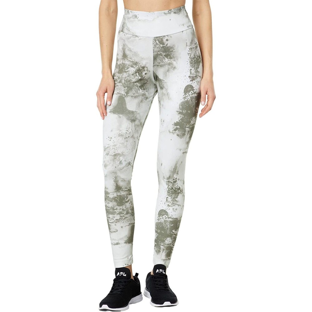 NWT Reebok  Classics Cloud Splatter Leggings Womens M Light  Sage